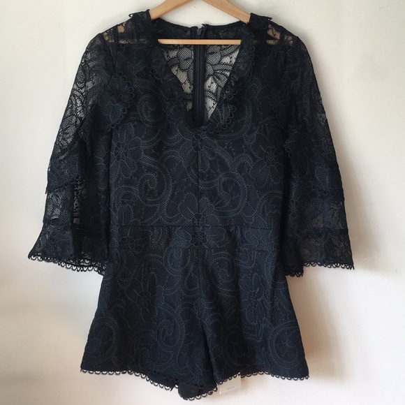ALEXIS | Black Venice Lace Romper Playsuit - Picture 6 of 10